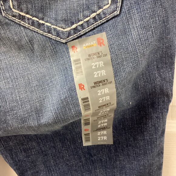 Ariat Work Jeans Flame Resistant Cat2 Mid-Rise Stretch Bootcut Women’s Size 27R - Picture 8 of 16
